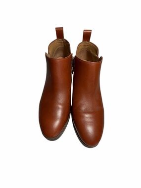 Vionic Cecily Cognac Leather Ankle Boots Sz 6.5